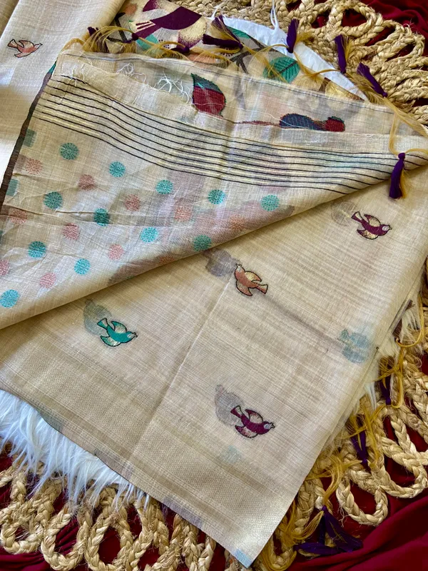 Chahat_Wine_–_Cherished_Wedding_Special_|_Premium_Soft_Muga_Cotton_Saree_with_Colourful_Resham_Weaving_Pallu,_Traditional_Zari_Weaving_Border