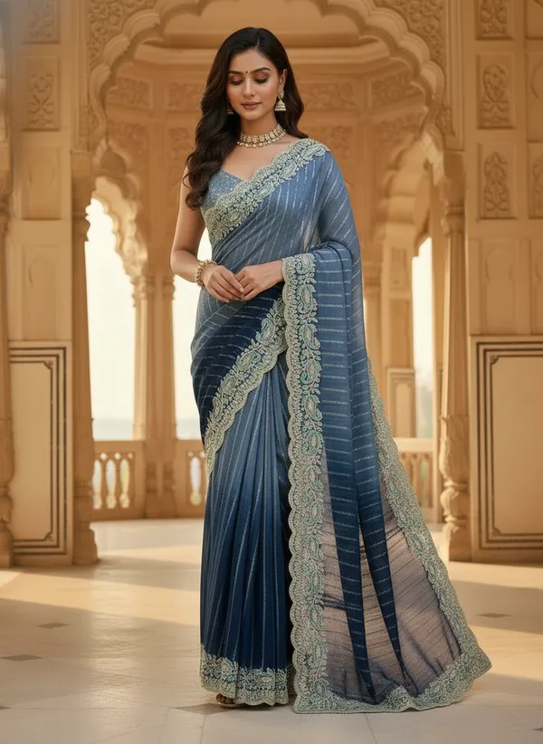 Kajju_Katri_Pedding_sarees_with_Beautiful_Embroidery_&_Sequence_Work_With_Attractive_Cutwork_Border_And_Heavy_Embroidery_&_Sequence_Work_Blouse