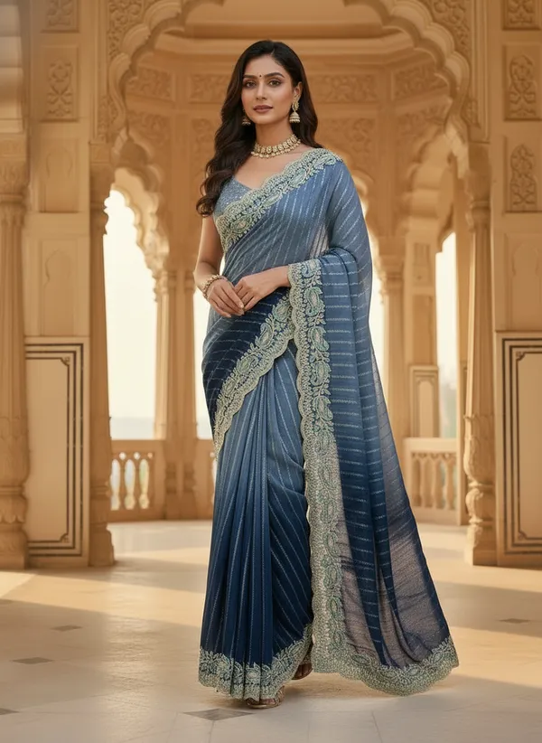 Kajju_Katri_Pedding_sarees_with_Beautiful_Embroidery_&_Sequence_Work_With_Attractive_Cutwork_Border_And_Heavy_Embroidery_&_Sequence_Work_Blouse