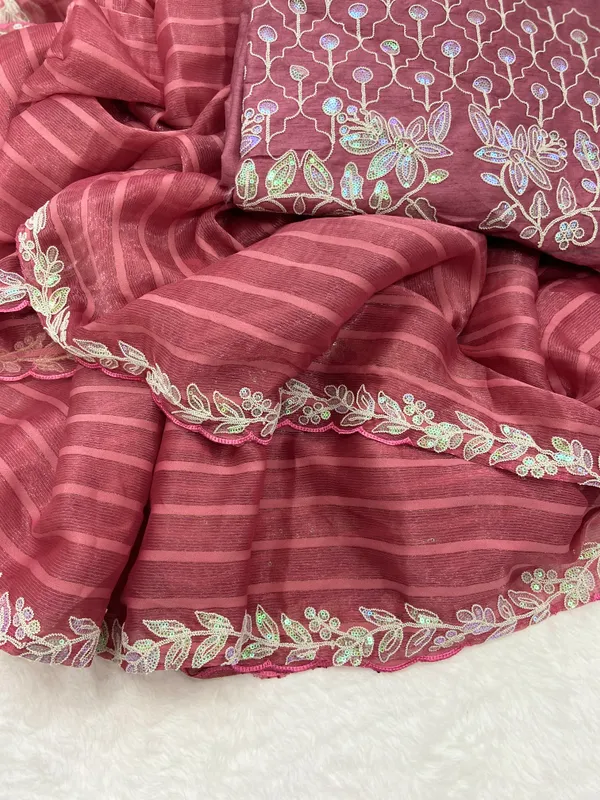 Soft_Shimmer_Patta_sarees_with_Beautiful?_Embroidery_&_Sequence_Work_With_Attractive_Cutwork_Border_And_Heavy_Embroidery_&_Sequence_Work_Blouse_in_new_styles_n_new_look
