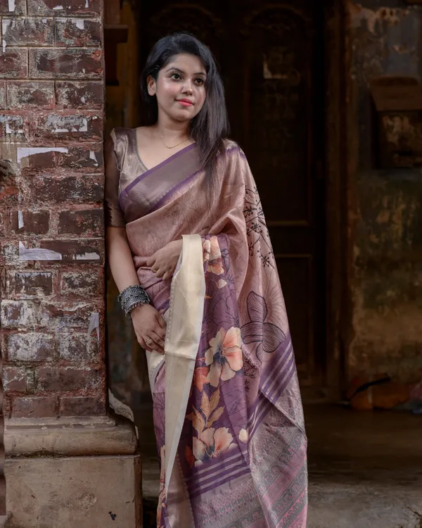 superior_desi_soft_silky_tussar_sarees_with_ombre_scheme_body_and_over_it_floral_conceptual_prints_with_kanji_woven_border_and_printed_pallu_with_tassels