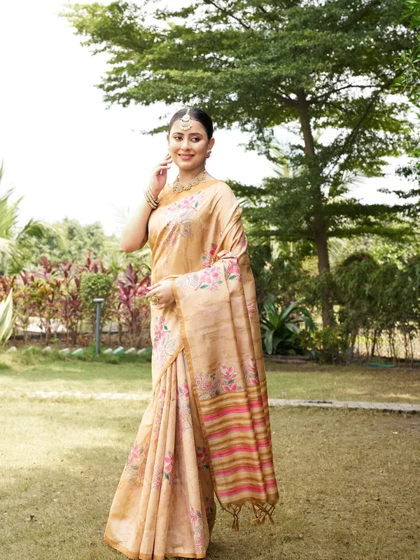 Nagma_Yellow_–_Melodic_Diwali_Special_|_Soft_Tussar_Silk_Saree_with_Digital_Print,_Zari_Line_Saree_&_Digital_Print_Blouse_with_Tassels
