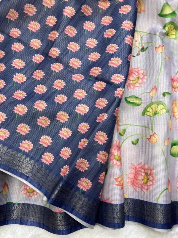 Shanaya_Navy_Blue_–_Checks_Design_Aesthetic_Edit_for_You_|_Soft_Tussar_Silk_Saree_with_Digital_Print,_Checks_Design_Saree_&_Digital_Print_Blouse