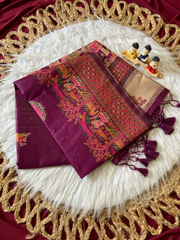 Melody_Purple_–_Melodic_Navratri_Special_|_Soft_Pashmina_Silk_Saree_with_Woven_Zari_Work,_Pashmina_Design_Saree_&_Running_Blouse_with_Tassels