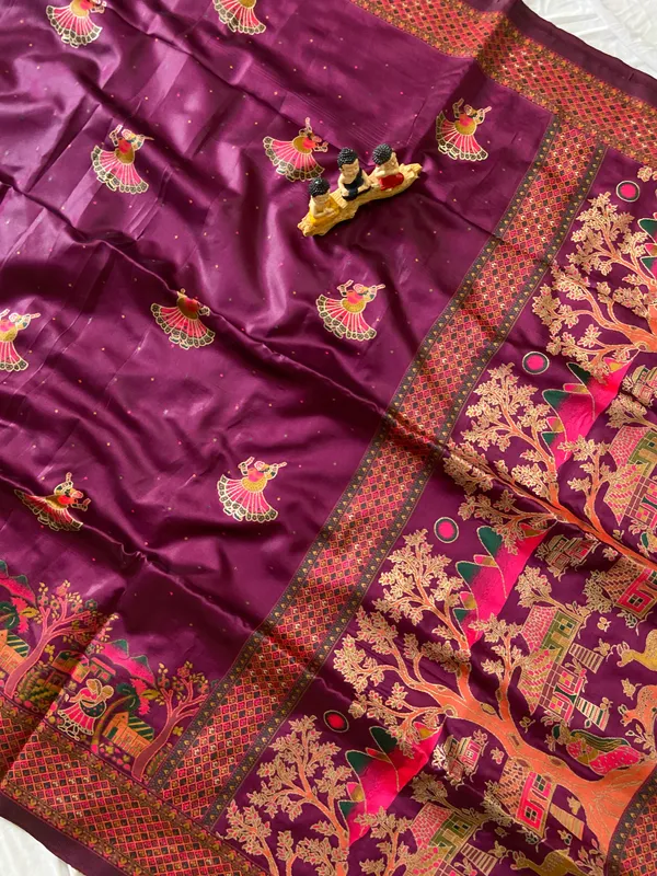 Melody_Purple_–_Melodic_Navratri_Special_|_Soft_Pashmina_Silk_Saree_with_Woven_Zari_Work,_Pashmina_Design_Saree_&_Running_Blouse_with_Tassels
