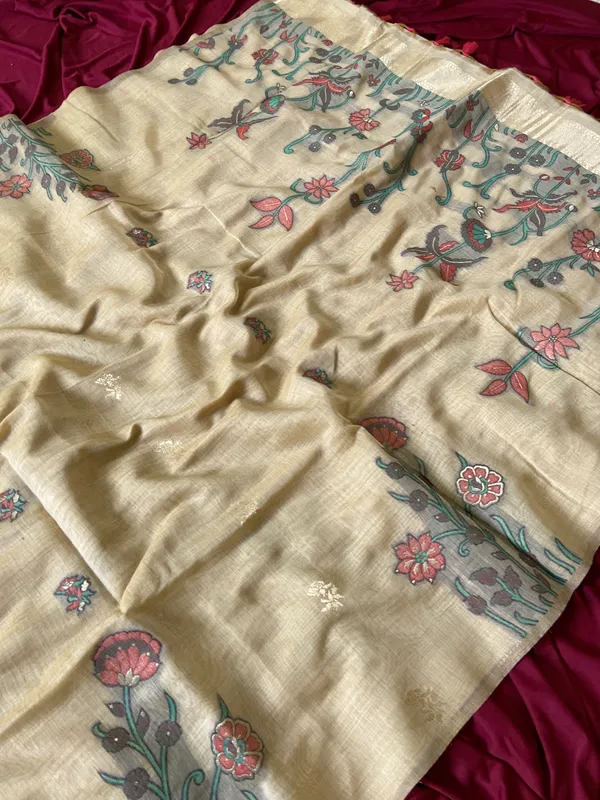 Amrusha_Cream_–_Floral_Pallu_Wedding_Special_|_Premium_Soft_Muga_Cotton_Saree_with_Colourful_Resham_Weaving_Flower_Design_Pallu
