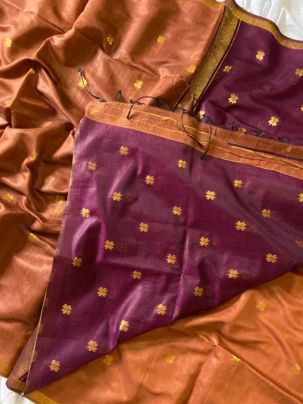 Jasleen_Purple_&_Mustard_–_Wedding_Special_|_Original_Maheswari_Cotton_Silk_Saree_with_Kanchipuram_Rich_Gold-Toned_Woven_Butti_Zari_Work,_Zari_Border