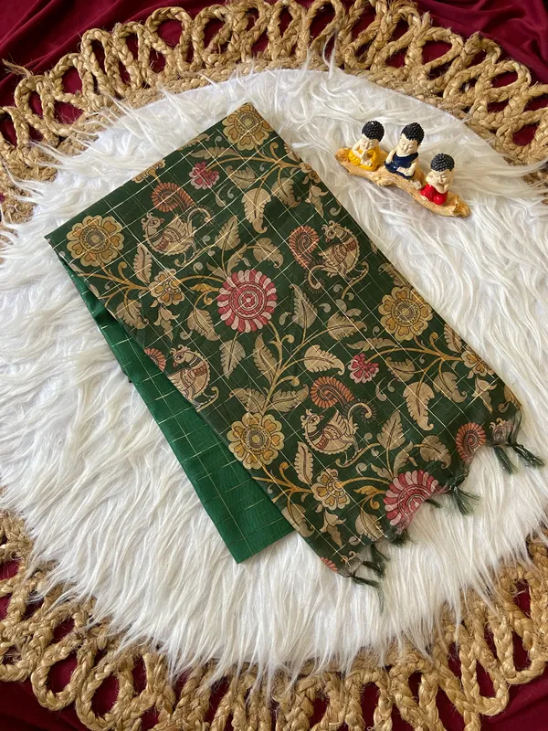 Akira_Green_–_Bright_Navratri_Special_|_Soft_Semi_Tussar_Silk_Saree_with_Digital_Print,_Border_&_Contrast_Print_Blouse_with_Tassels