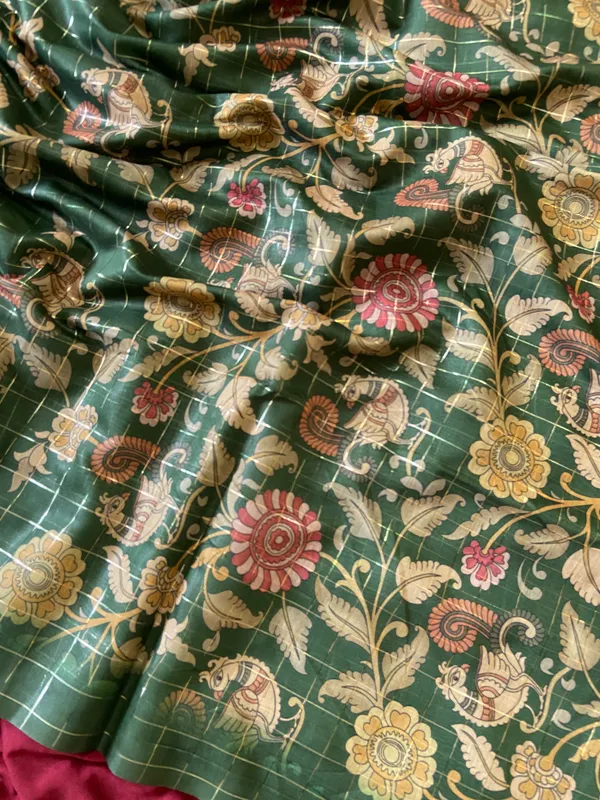 Akira_Green_–_Bright_Navratri_Special_|_Soft_Semi_Tussar_Silk_Saree_with_Digital_Print,_Border_&_Contrast_Print_Blouse_with_Tassels