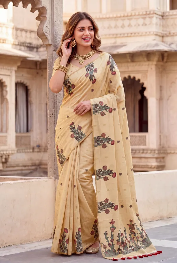 Amrusha_Cream_–_Floral_Pallu_Wedding_Special_|_Premium_Soft_Muga_Cotton_Saree_with_Colourful_Resham_Weaving_Flower_Design_Pallu