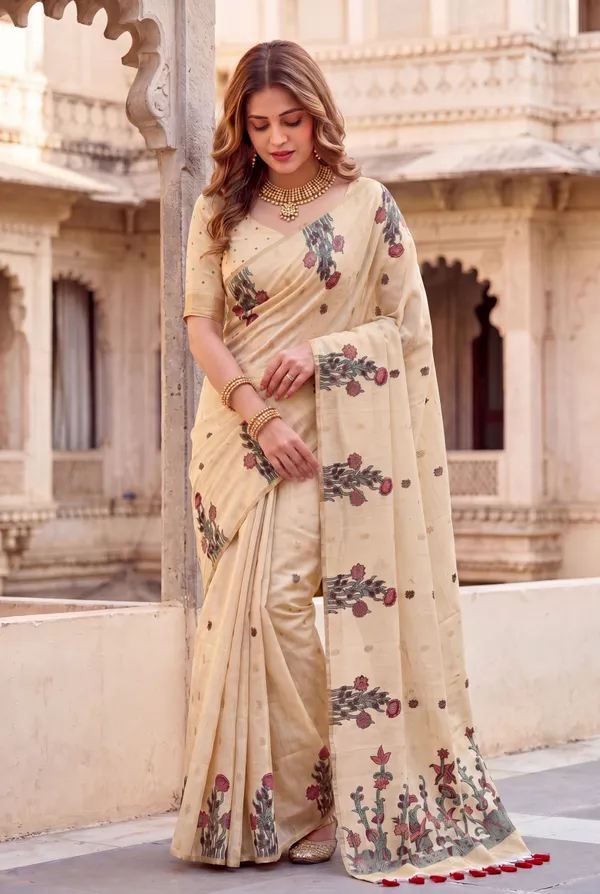 Amrusha_Cream_–_Floral_Pallu_Wedding_Special_|_Premium_Soft_Muga_Cotton_Saree_with_Colourful_Resham_Weaving_Flower_Design_Pallu