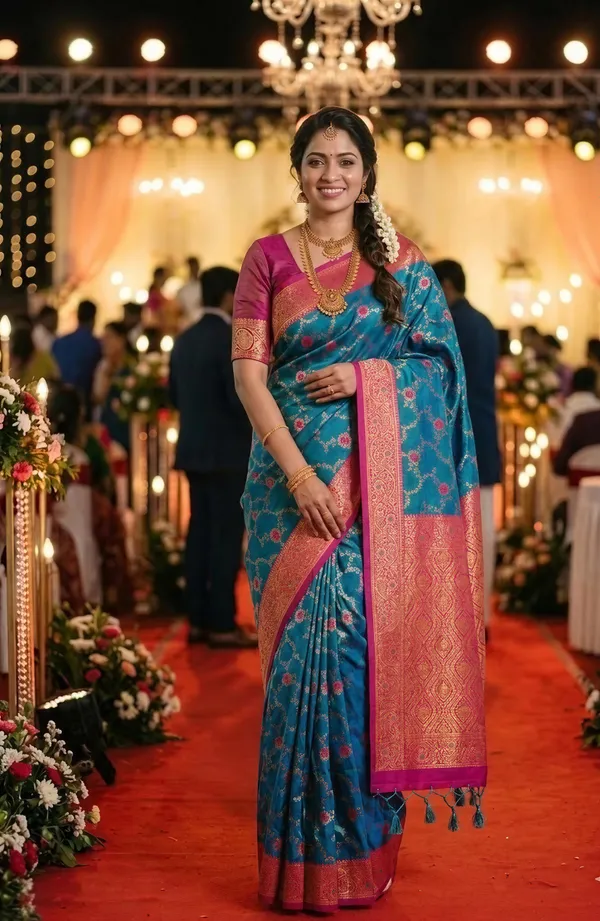 Gunjal_Rama_Green_–_Wedding_Special_|_Premium_Soft_Paithani_Silk_Saree_with_Weaving_Pattern,_Rich_Pallu_&_Border_&_Weaving_Blouse_with_Tassels