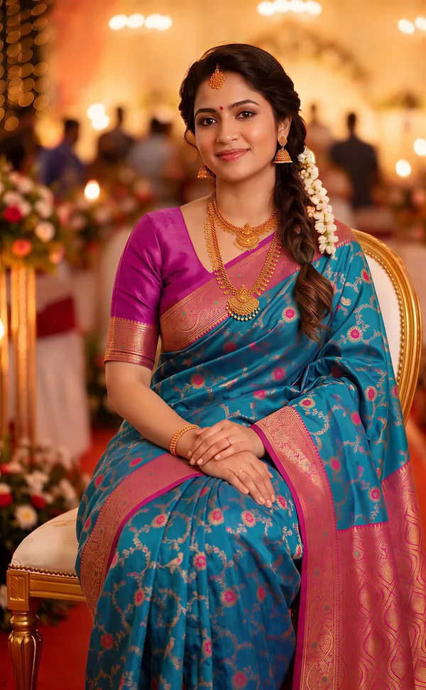 Gunjal_Rama_Green_–_Wedding_Special_|_Premium_Soft_Paithani_Silk_Saree_with_Weaving_Pattern,_Rich_Pallu_&_Border_&_Weaving_Blouse_with_Tassels