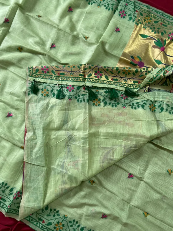 Deer_Pista_Green_–_Deer_Motif_Wedding_Special_|_Premium_Soft_Muga_Cotton_Paithani_Saree_with_Colourful_3D_Woven_Zari_Deer_Design_Pallu