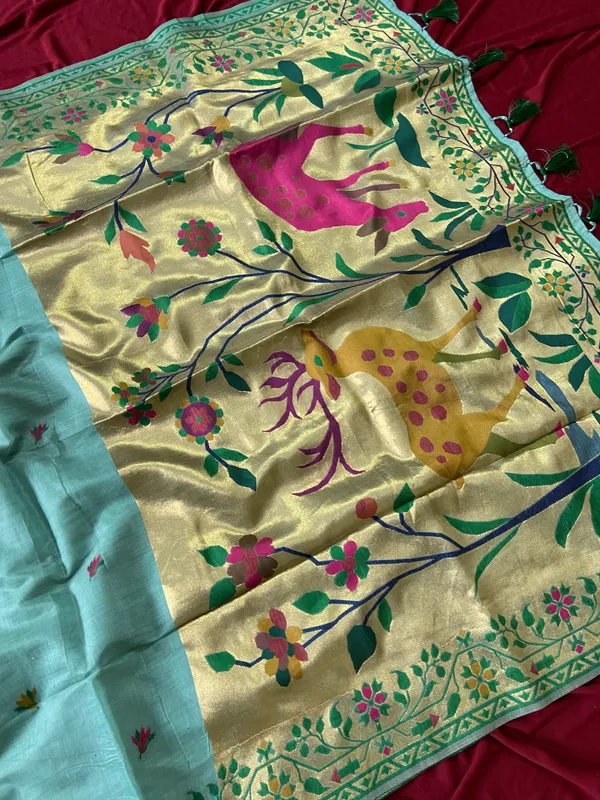 Deer_Sky_Blue_–_Deer_Motif_Wedding_Special_|_Premium_Soft_Muga_Cotton_Paithani_Saree_with_Colourful_3D_Woven_Zari_Deer_Design_Pallu