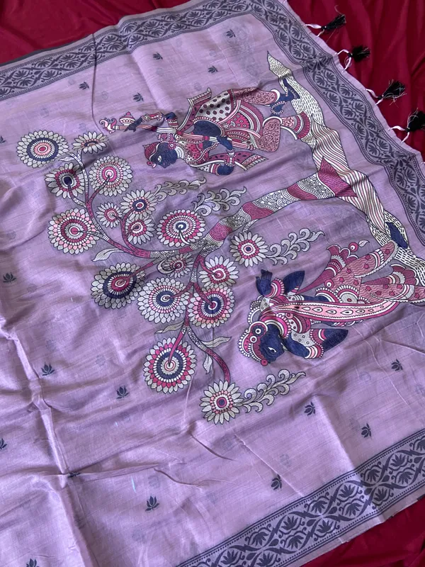 Premium_Soft_Muga_Cotton_sarees_with_Beautiful_Colourfull_3D_Woven_Design_Pallu_With_Attractive_All_Over_Resham_Weaving_Butti_Design_With_Resham_Weaving_Border_And_Running_Blouse_With_Fancy_Tassels