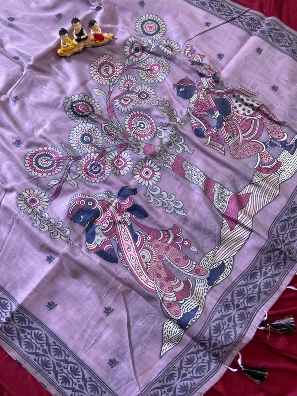 Premium_Soft_Muga_Cotton_sarees_with_Beautiful_Colourfull_3D_Woven_Design_Pallu_With_Attractive_All_Over_Resham_Weaving_Butti_Design_With_Resham_Weaving_Border_And_Running_Blouse_With_Fancy_Tassels