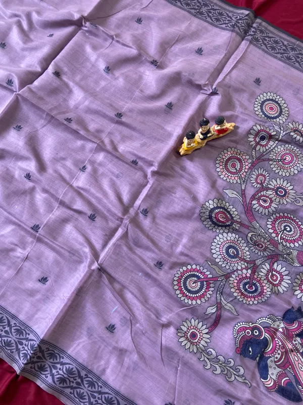 Premium_Soft_Muga_Cotton_sarees_with_Beautiful_Colourfull_3D_Woven_Design_Pallu_With_Attractive_All_Over_Resham_Weaving_Butti_Design_With_Resham_Weaving_Border_And_Running_Blouse_With_Fancy_Tassels