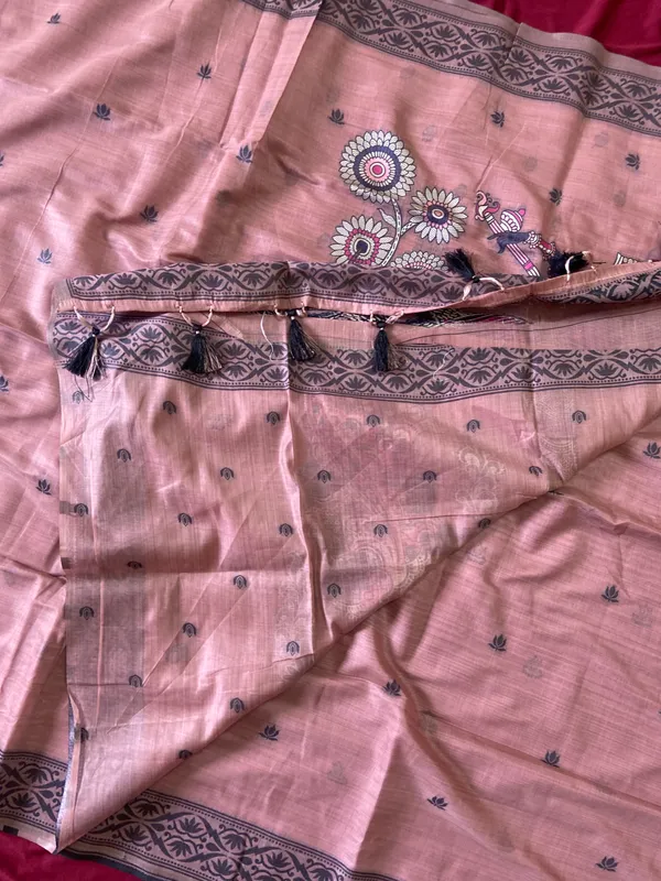 Premium_Soft_Muga_Cotton_sarees_with_Beautiful_Colourfull_3D_Woven_Design_Pallu_With_Attractive_All_Over_Resham_Weaving_Butti_Design_With_Resham_Weaving_Border_And_Running_Blouse_With_Fancy_Tassels