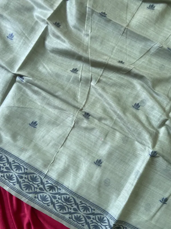 Premium_Soft_Muga_Cotton_sarees_with_Beautiful_Colourfull_3D_Woven_Design_Pallu_With_Attractive_All_Over_Resham_Weaving_Butti_Design_With_Resham_Weaving_Border_And_Running_Blouse_With_Fancy_Tassels