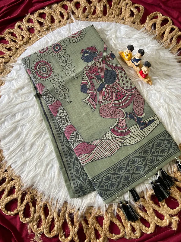 Premium_Soft_Muga_Cotton_sarees_with_Beautiful_Colourfull_3D_Woven_Design_Pallu_With_Attractive_All_Over_Resham_Weaving_Butti_Design_With_Resham_Weaving_Border_And_Running_Blouse_With_Fancy_Tassels