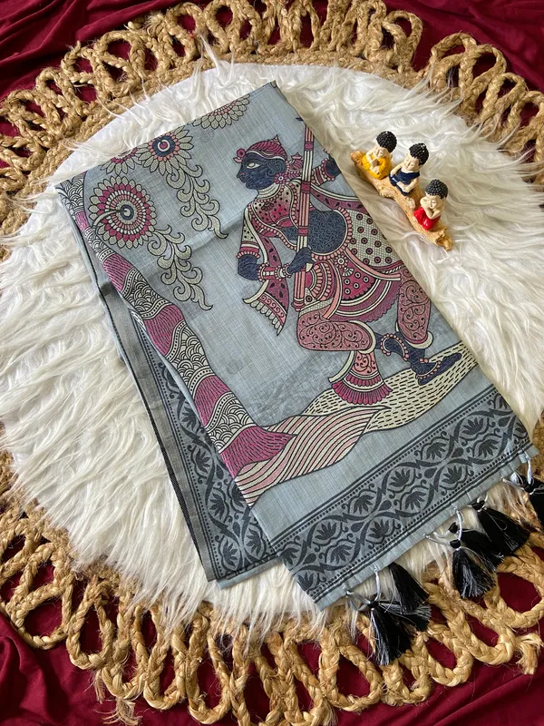 Premium_Soft_Muga_Cotton_sarees_with_Beautiful_Colourfull_3D_Woven_Design_Pallu_With_Attractive_All_Over_Resham_Weaving_Butti_Design_With_Resham_Weaving_Border_And_Running_Blouse_With_Fancy_Tassels