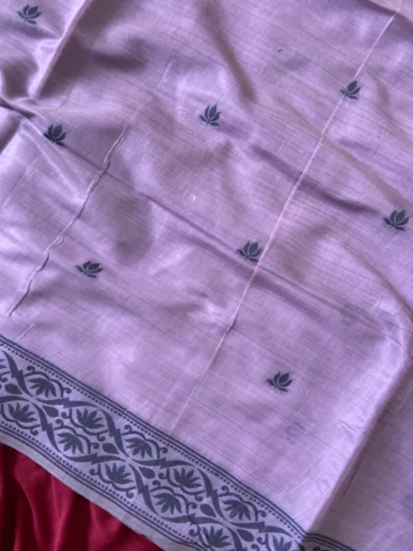 Premium_Soft_Muga_Cotton_sarees_with_Beautiful_Colourfull_3D_Woven_Design_Pallu_With_Attractive_All_Over_Resham_Weaving_Butti_Design_With_Resham_Weaving_Border_And_Running_Blouse_With_Fancy_Tassels