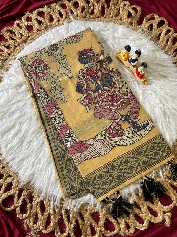 Premium_Soft_Muga_Cotton_sarees_with_Beautiful_Colourfull_3D_Woven_Design_Pallu_With_Attractive_All_Over_Resham_Weaving_Butti_Design_With_Resham_Weaving_Border_And_Running_Blouse_With_Fancy_Tassels