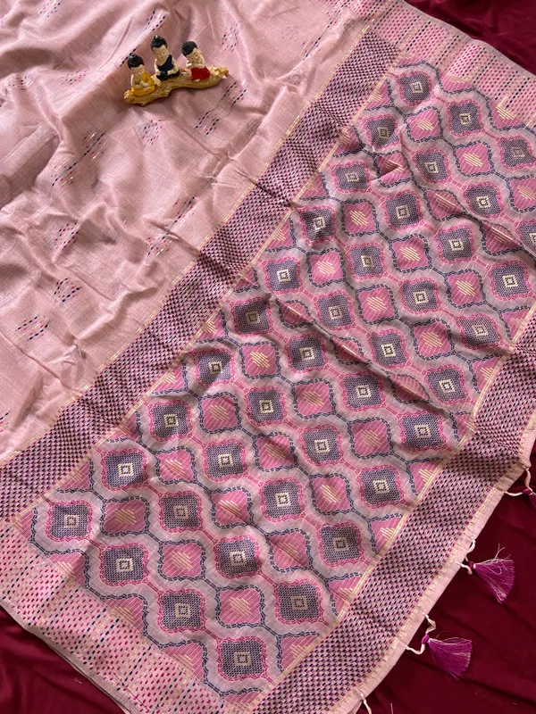 Bhumika_Peach_–_Wedding_Special_|_Premium_Soft_Muga_Cotton_Saree_with_Colourful_3D_Woven_Small_Motifs_Pallu,_All-Over_Resham_Weaving_Butti_Design