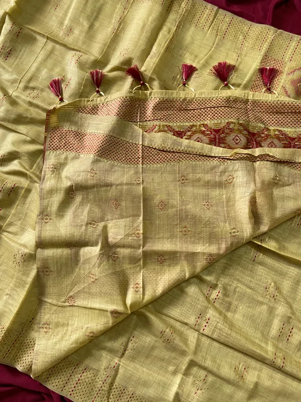 Bhumika_Yellow_–_Wedding_Special_|_Premium_Soft_Muga_Cotton_Saree_with_Colourful_3D_Woven_Small_Motifs_Pallu,_All-Over_Resham_Weaving_Butti_Design