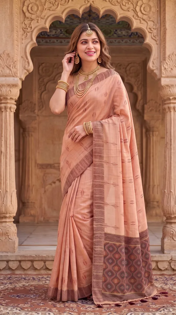Bhumika_Orange_–_Wedding_Special_|_Premium_Soft_Muga_Cotton_Saree_with_Colourful_3D_Woven_Small_Motifs_Pallu,_All-Over_Resham_Weaving_Butti_Design