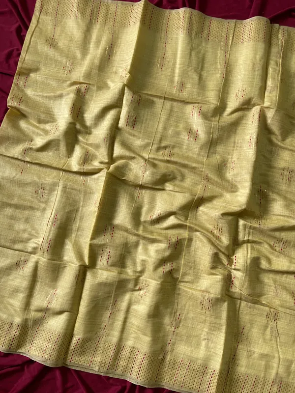 Bhumika_Yellow_–_Wedding_Special_|_Premium_Soft_Muga_Cotton_Saree_with_Colourful_3D_Woven_Small_Motifs_Pallu,_All-Over_Resham_Weaving_Butti_Design