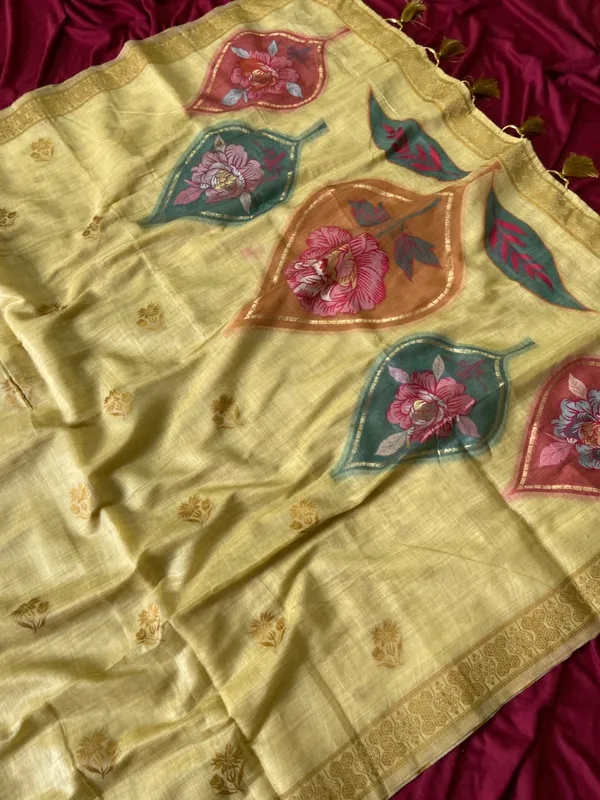 Divyanshi_Yellow_–_Divine_Wedding_Special_|_Premium_Soft_Muga_Cotton_Saree_with_Colourful_Digital_Weaving_Work_Pallu,_Resham_Weaving_Border