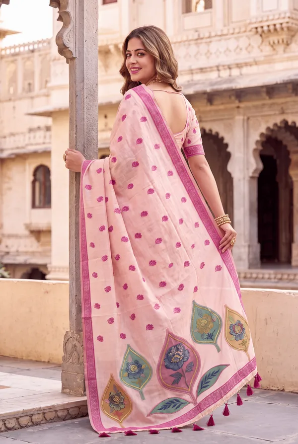 Divyanshi_Pink_–_Divine_Wedding_Special_|_Premium_Soft_Muga_Cotton_Saree_with_Colourful_Digital_Weaving_Work_Pallu,_Resham_Weaving_Border