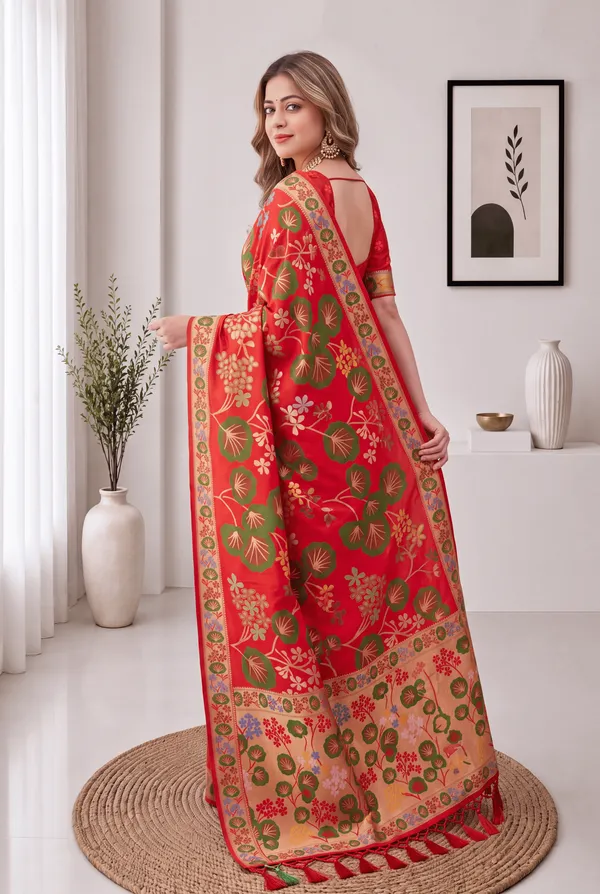 Premium_Soft_Silk_sarees_with_Beautiful_Pallu_Weaving_Zari_With_Attractive_Flower_Design_And_Weaving_Design_Blouse_With_Tassels