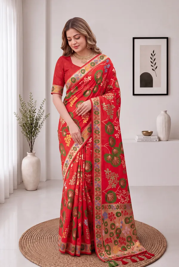 Premium_Soft_Silk_sarees_with_Beautiful_Pallu_Weaving_Zari_With_Attractive_Flower_Design_And_Weaving_Design_Blouse_With_Tassels