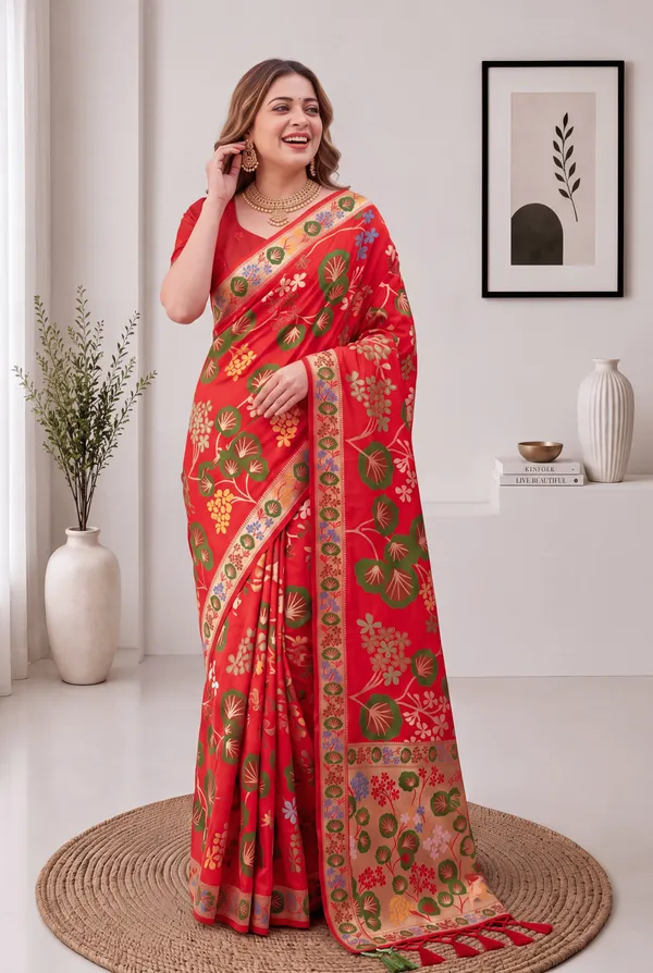 Premium_Soft_Silk_sarees_with_Beautiful_Pallu_Weaving_Zari_With_Attractive_Flower_Design_And_Weaving_Design_Blouse_With_Tassels