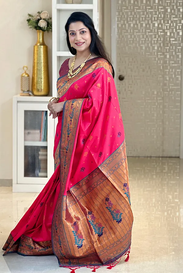Kritika_Pink_–_Starlit_Wedding_Special_|_Premium_Soft_Paithani_Silk_Saree_with_Weaving_Pattern,_Rich_Pallu_&_Border_&_Weaving_Blouse_with_Tassels