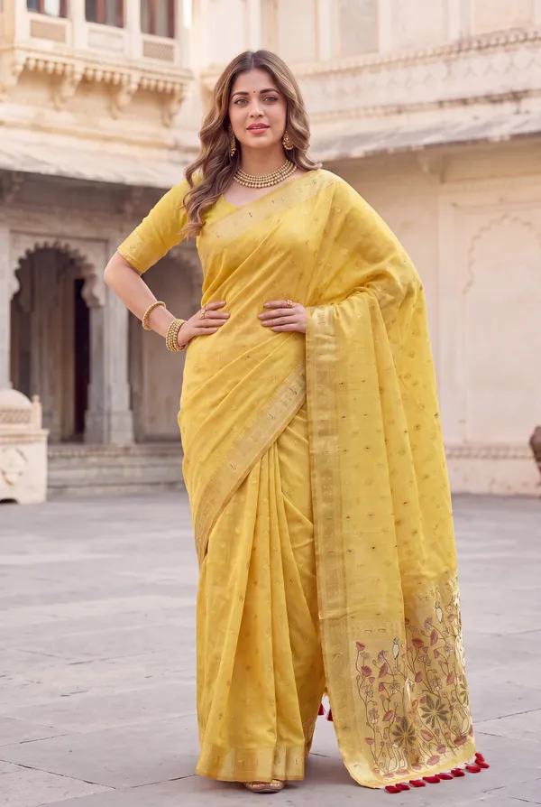 Pallavi_Yellow_–_Cow_Pallu_Wedding_Special_|_Premium_Soft_Muga_Cotton_Paithani_Saree_with_Colourful_3D_Woven_Cow_Design_Pallu