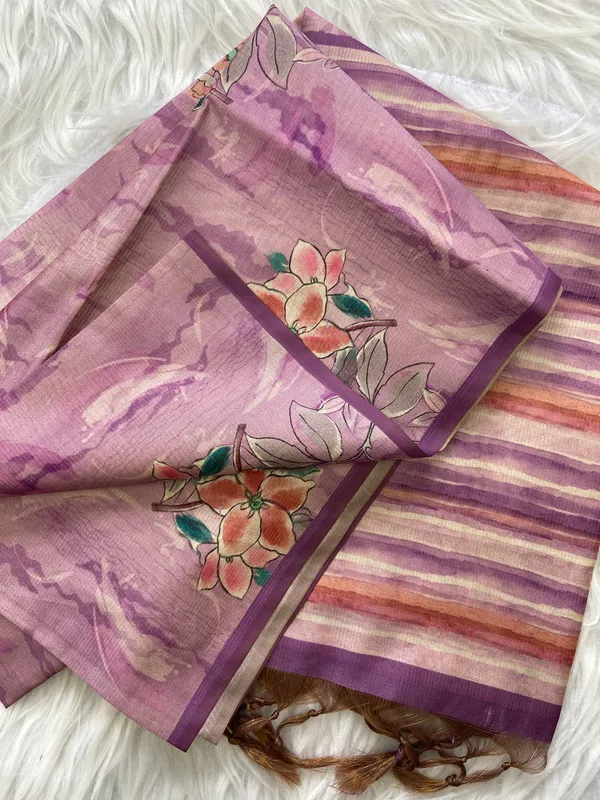 Nagma_Purple_–_Melodic_Navratri_Special_|_Soft_Tussar_Silk_Saree_with_Digital_Print,_Zari_Line_Saree_&_Digital_Print_Blouse_with_Tassels