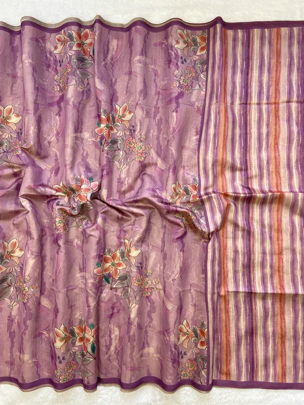 Nagma_Purple_–_Melodic_Navratri_Special_|_Soft_Tussar_Silk_Saree_with_Digital_Print,_Zari_Line_Saree_&_Digital_Print_Blouse_with_Tassels