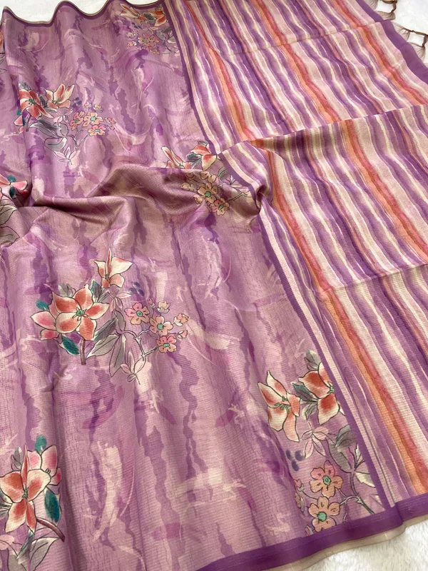 Nagma_Purple_–_Melodic_Navratri_Special_|_Soft_Tussar_Silk_Saree_with_Digital_Print,_Zari_Line_Saree_&_Digital_Print_Blouse_with_Tassels