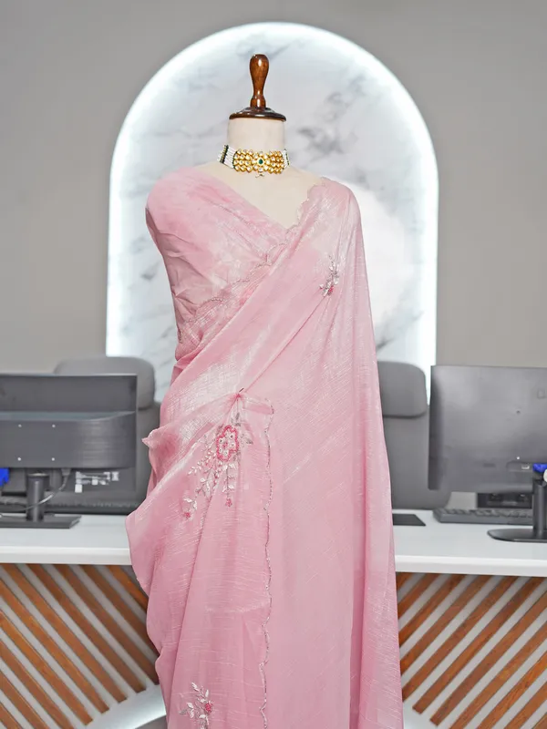 Soft_Crunchy_Silk_sarees_with_Beautiful_Foil_Print_With_Attractive_Handwork_Design_Saree_And_Foil_Print_Blouse