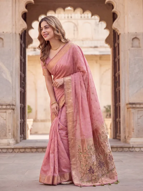Pallavi_Pink_–_Cow_Pallu_Wedding_Special_|_Premium_Soft_Muga_Cotton_Paithani_Saree_with_Colourful_3D_Woven_Cow_Design_Pallu