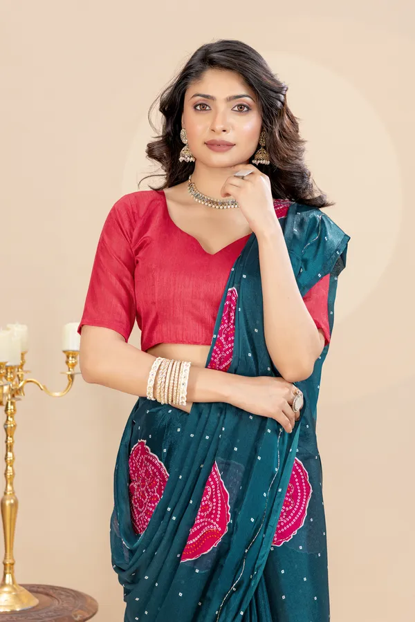 Soft_Chinon_Silk_sarees_with_Beautiful_Bandhani_Print_With_Attractive_Handwork_And_Mono_Fabric_Blouse_With_Tassels_in_new_styles_n_new_look