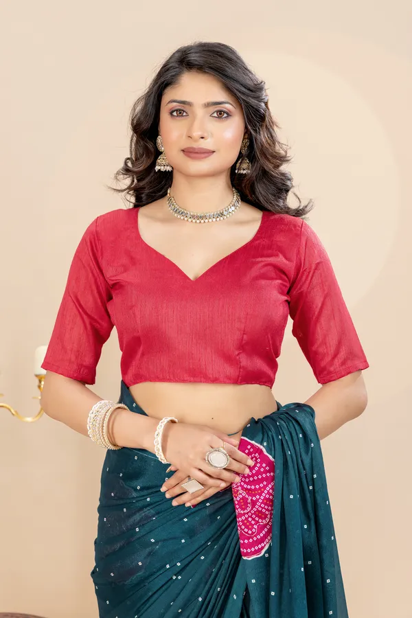 Soft_Chinon_Silk_sarees_with_Beautiful_Bandhani_Print_With_Attractive_Handwork_And_Mono_Fabric_Blouse_With_Tassels_in_new_styles_n_new_look