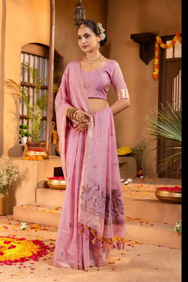 Kashish_Pink_–_Alluring_Wedding_Special_|_Premium_Soft_Muga_Cotton_Saree_with_Colourful_Resham_Weaving_Peacock_Design_Pallu,_Traditional_Zari_Weaving
