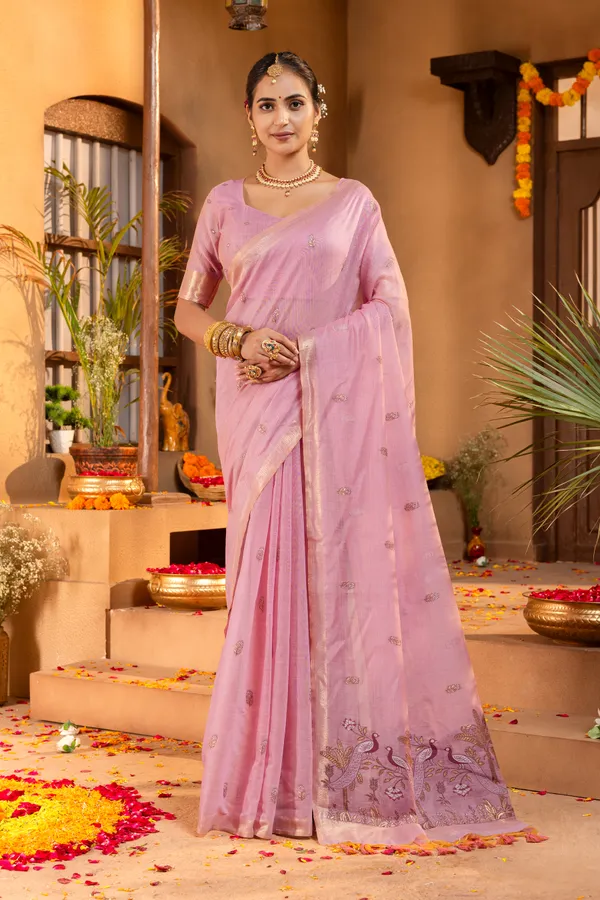 Kashish_Pink_–_Alluring_Wedding_Special_|_Premium_Soft_Muga_Cotton_Saree_with_Colourful_Resham_Weaving_Peacock_Design_Pallu,_Traditional_Zari_Weaving
