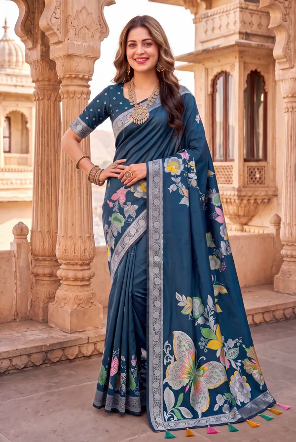 Titli_Rama_Green_–_Butterfly_Navratri_Special_|_Soft_Silk_Saree_with_Woven_Zari_Work,_Butterfly_Design_Saree_&_Running_Blouse_with_Tassels
