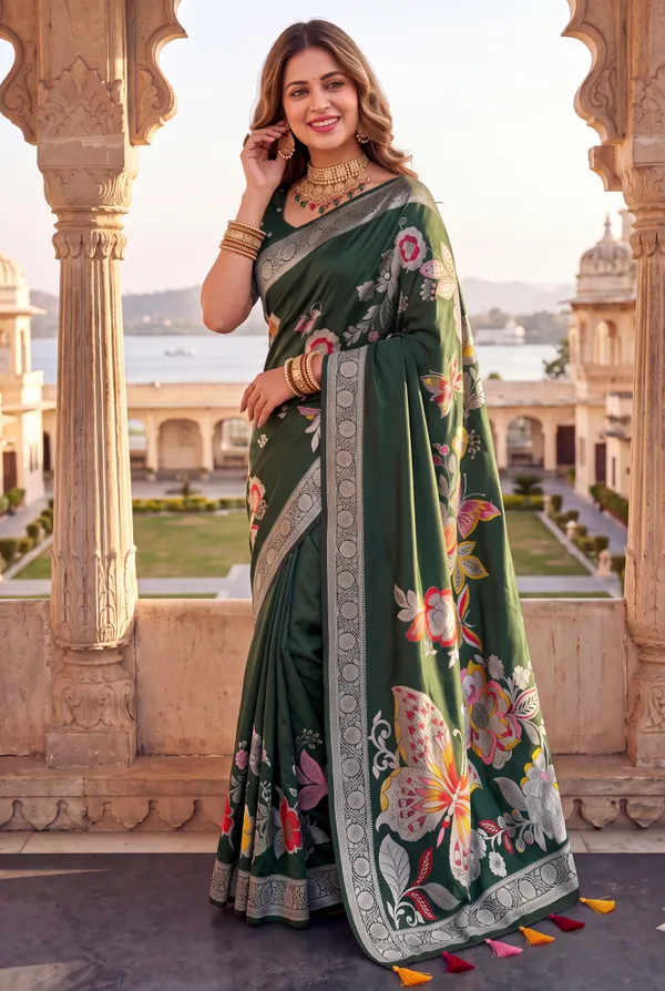 Titli_Green_–_Butterfly_Navratri_Special_|_Soft_Silk_Saree_with_Woven_Zari_Work,_Butterfly_Design_Saree_&_Running_Blouse_with_Tassels